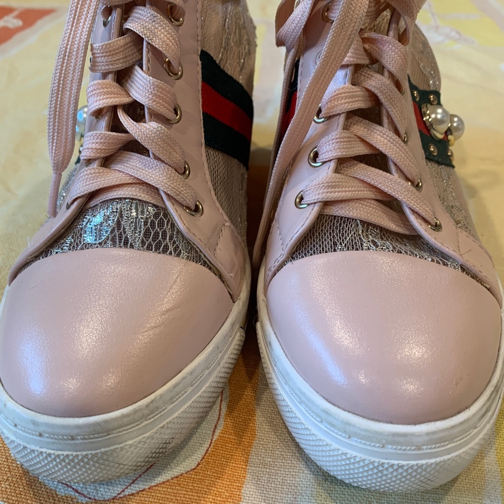 Gucci Laced Wedge Sneakers Size 37 - Picture 5 of 16